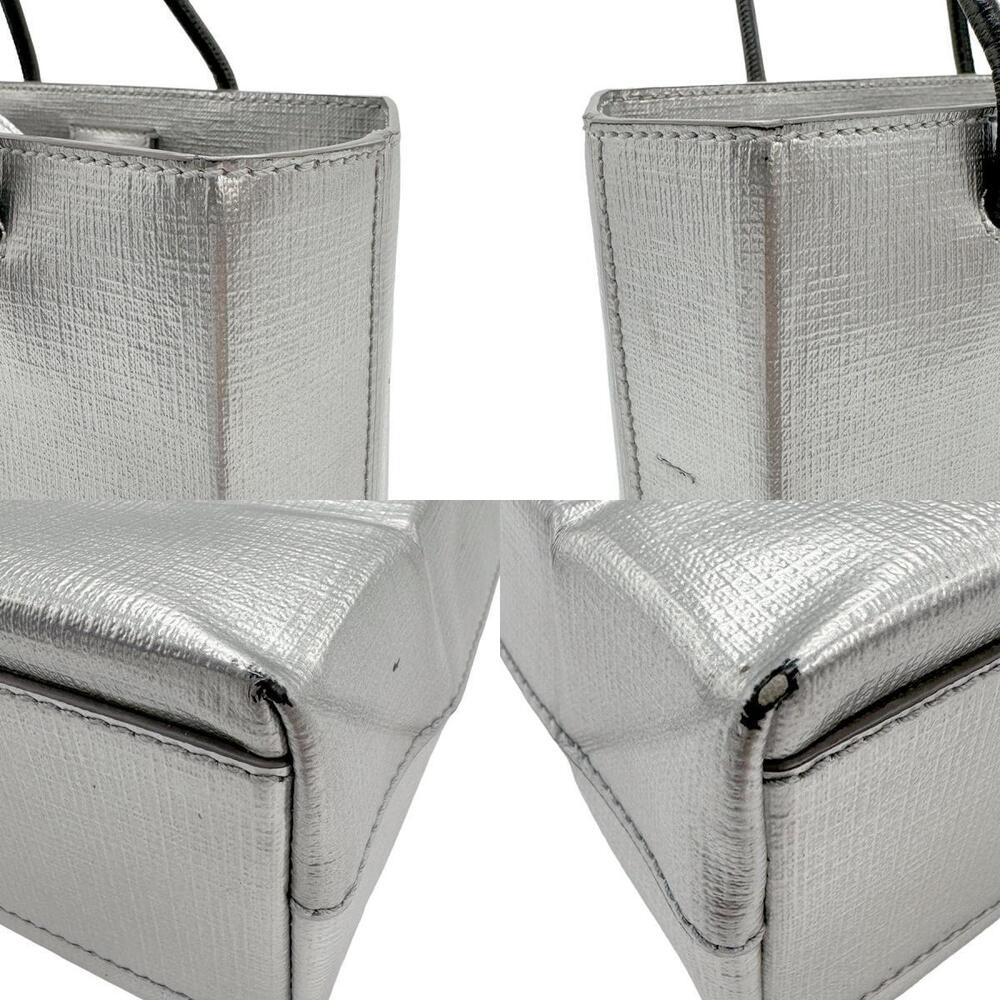 Balenciaga Shopping XXS Silver Shoulder Tote Leather Bag - Picture 3 of 4